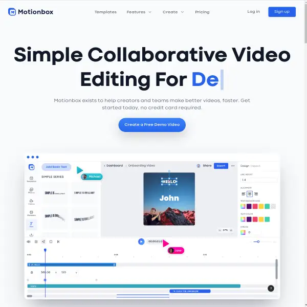 Motionbox - The collaborative video editing and motion graphics tool