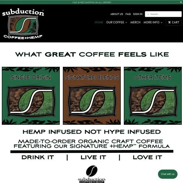 Subduction Coffee+Hemp - Premium Coffee with a CBD rich Hemp infusion
