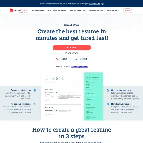ResumeCoach: The perfect resume and cover letter maker