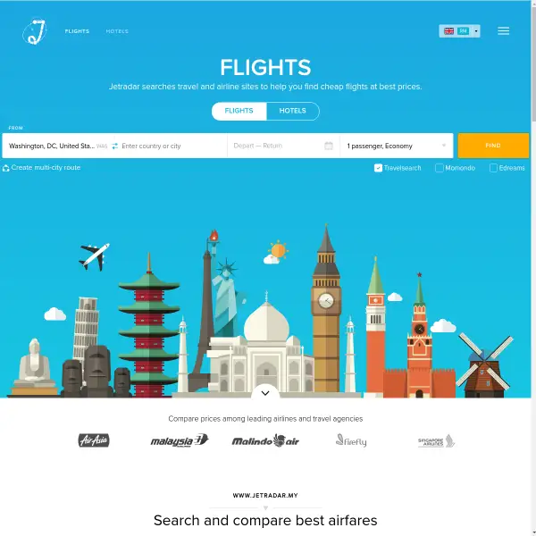 Cheap flights and airline tickets | Jetradar