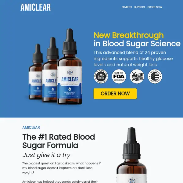 Amiclear - Nature's Secret for Healthy Blood Sugar.