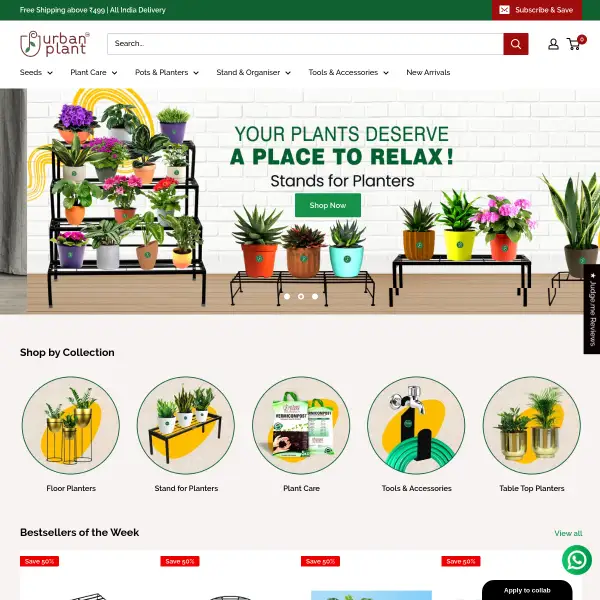 Plants, Pots, Tools & Accessories - Online Garden Store | Urban Plant