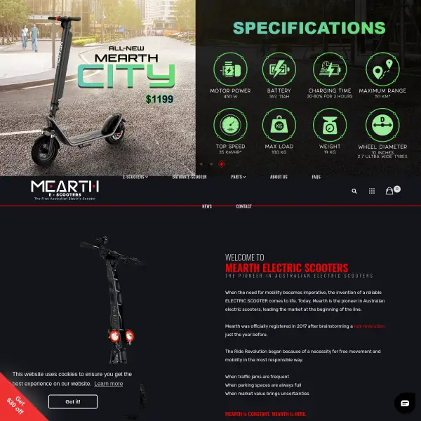 Mearth Electric Scooter | Mearth -The Best Electric Scooters in Australia