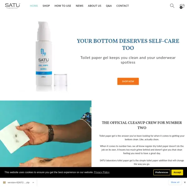 Toilet Paper Gel by SATU laboratory: A Truly Flushable Wipe Solution– SATU Laboratory