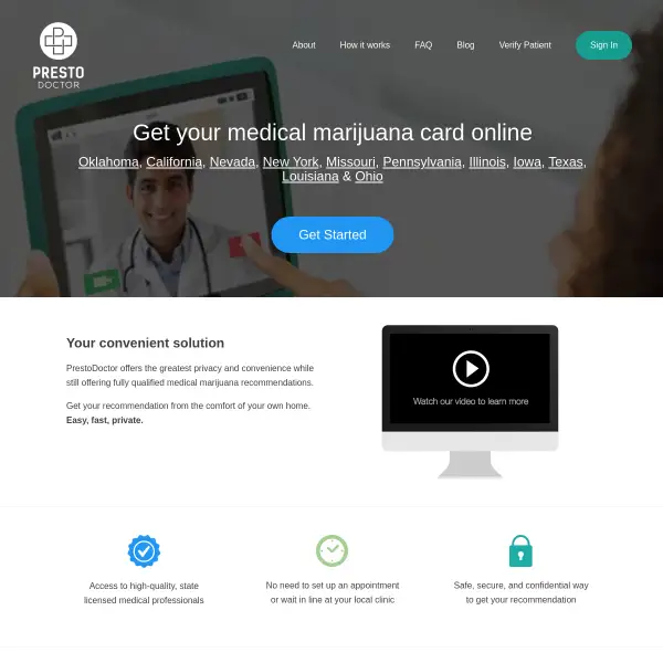 PrestoDoctor - Online Medical Marijuana Doctors for Cannabis Cards