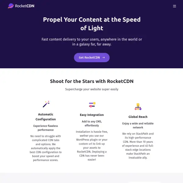 RocketCDN | Fast, Simple and Easy Content Delivery Network