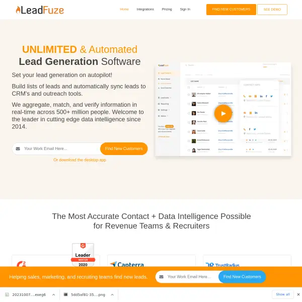 #1 Prospecting Tool for Business Leads & Candidate Sourcing : LeadFuze