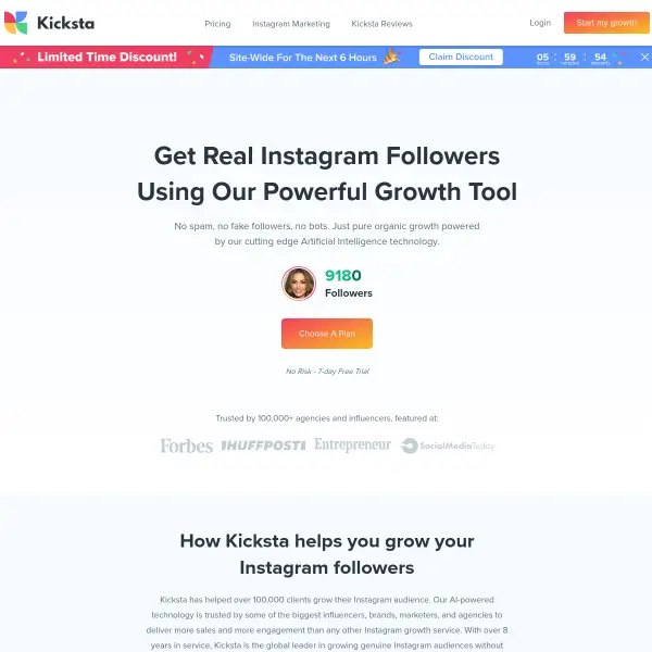 Kicksta: Get Instagram Followers | 100% Real Followers