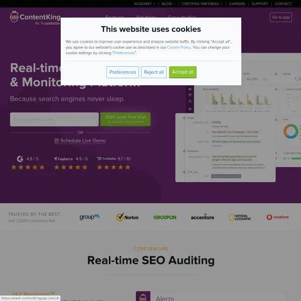 Real-time SEO Auditing & Monitoring Platform - ContentKing for Conductor