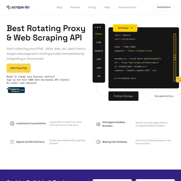 Best Rotating Proxy & Web Scraping API Alternative | Scrape.do