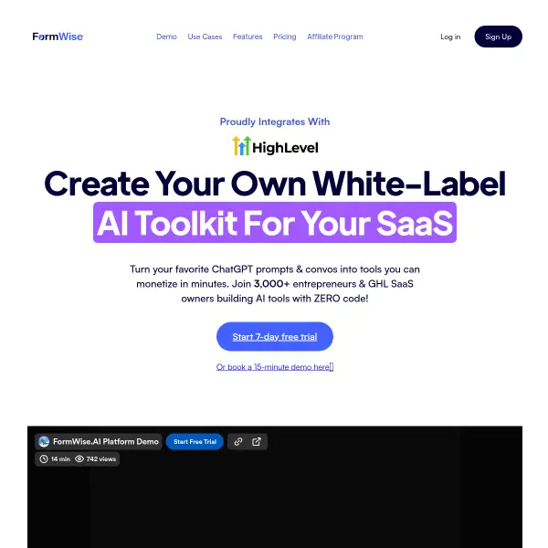 FormWise.AI | Create White Label AI Tools For Your End Users