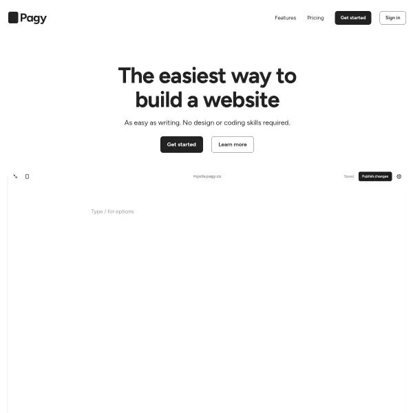 Pagy – Simple, Notion-like website builder