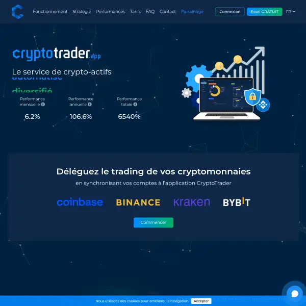 CryptoTrader - Le service de crypto-actifs