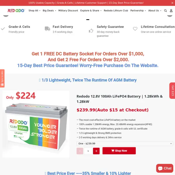 Redodo Power—Lithium solar batteries and RV batteries!