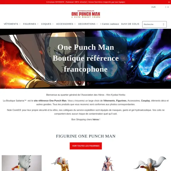 One punch man boutique leader francophone | Boutique-Saitama