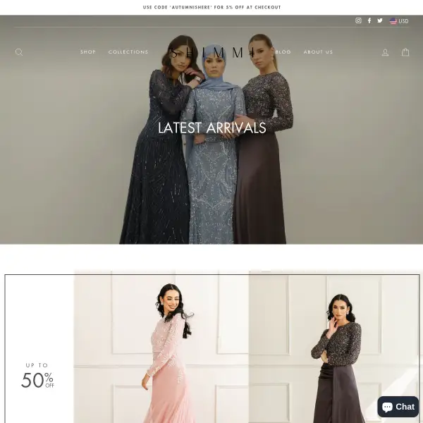 Shimmi Dresses - Modest Evening Dresses - Long Sleeve Evening Dresses