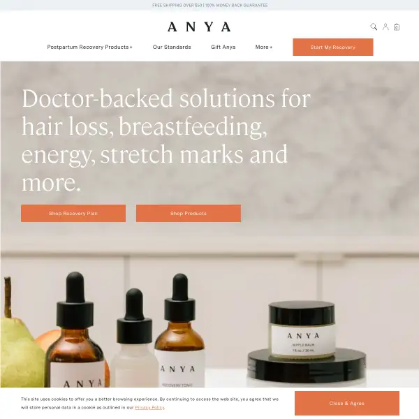 Anya - The first postpartum plan for women.