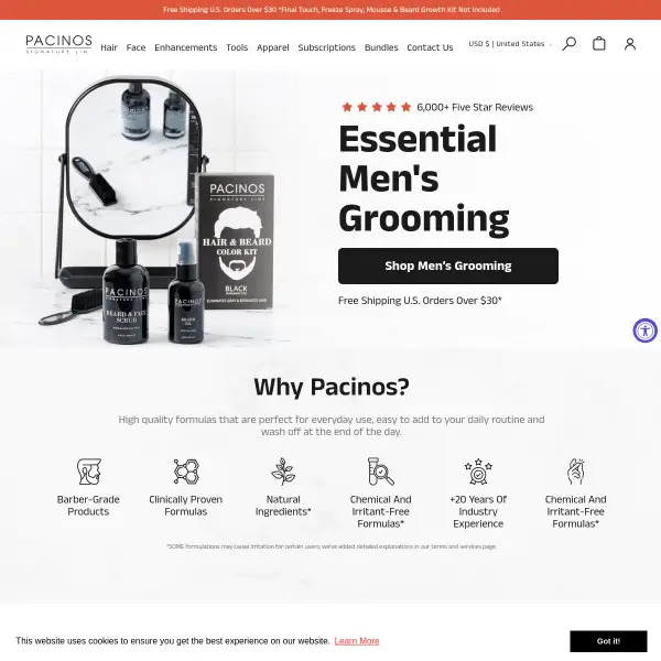 Hair Grooming For Men by Pacinos Signature Line