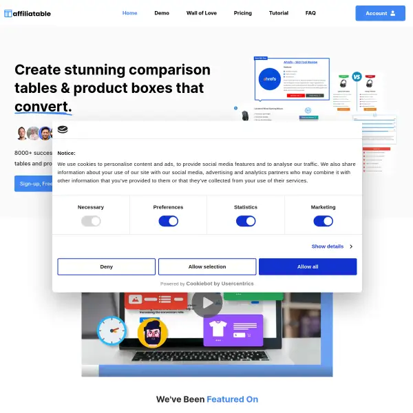 Affiliatable - Create Comparison Tables & Boxes That Convert!