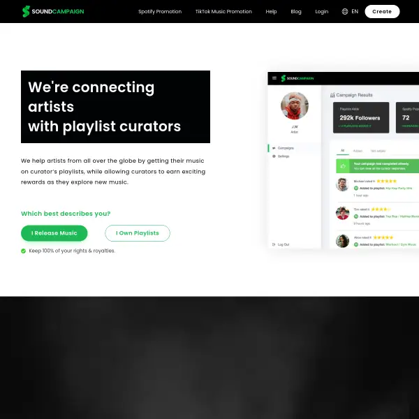 SoundCampaign: Music Promotion Platform | #1 Playlist Music Pitching Service